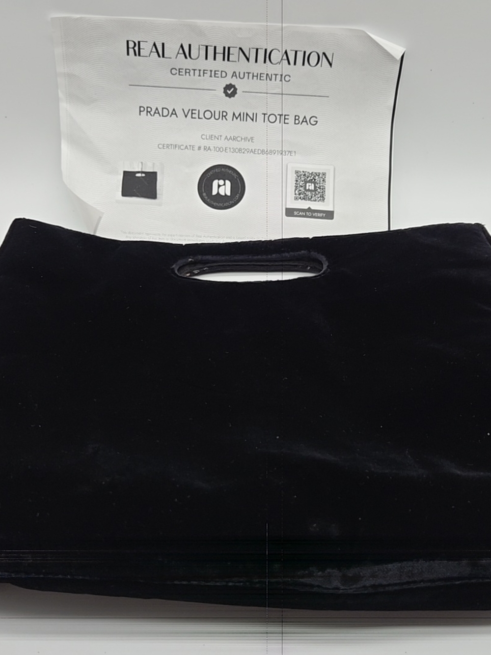 Prada Black Velvet Cutout Handle Tote - Picture 2 of 12